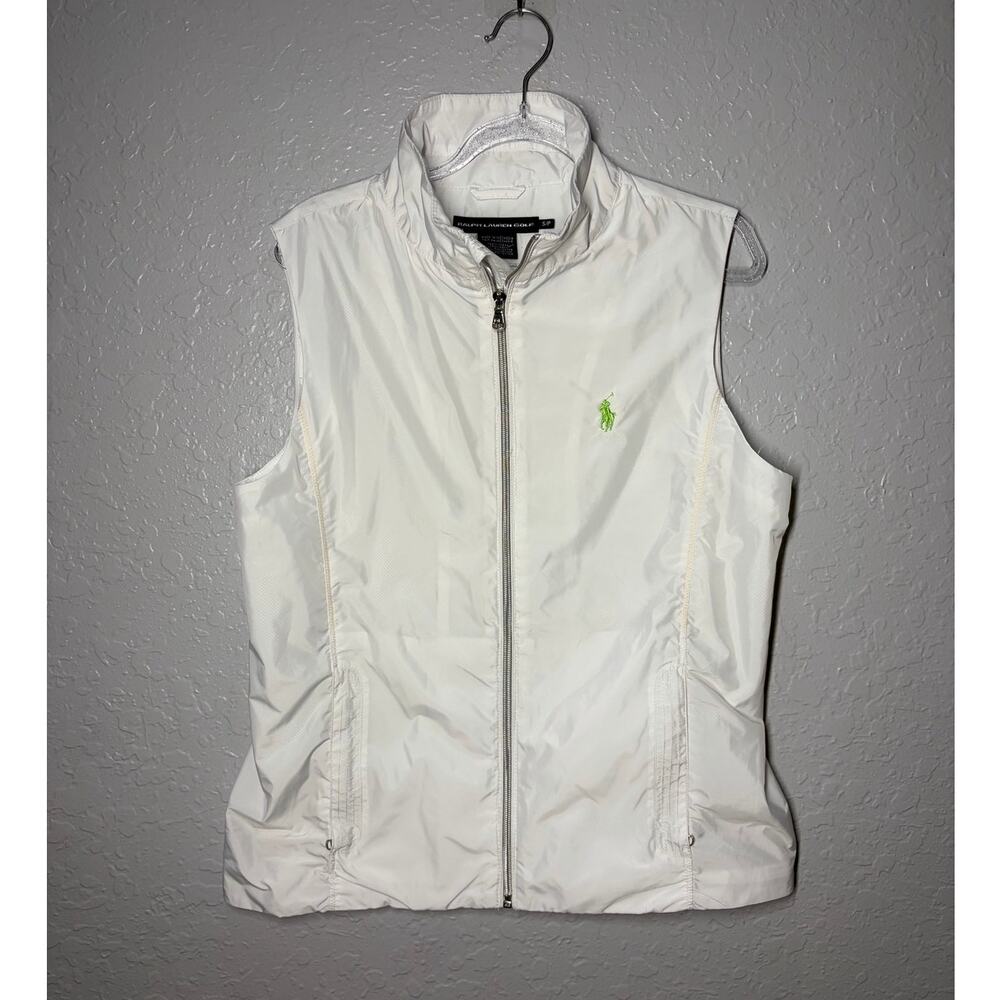 VTG Ralph Lauren Golf Women's Vest White Performance Windbreaker y2k